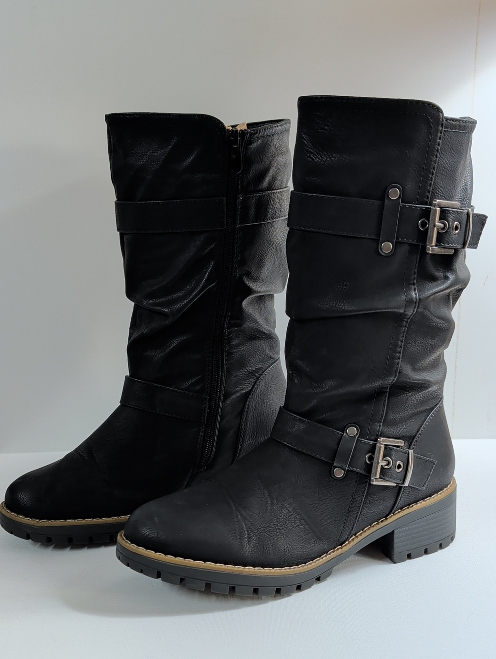 Global Win Slouchy Moto Boots Size 9